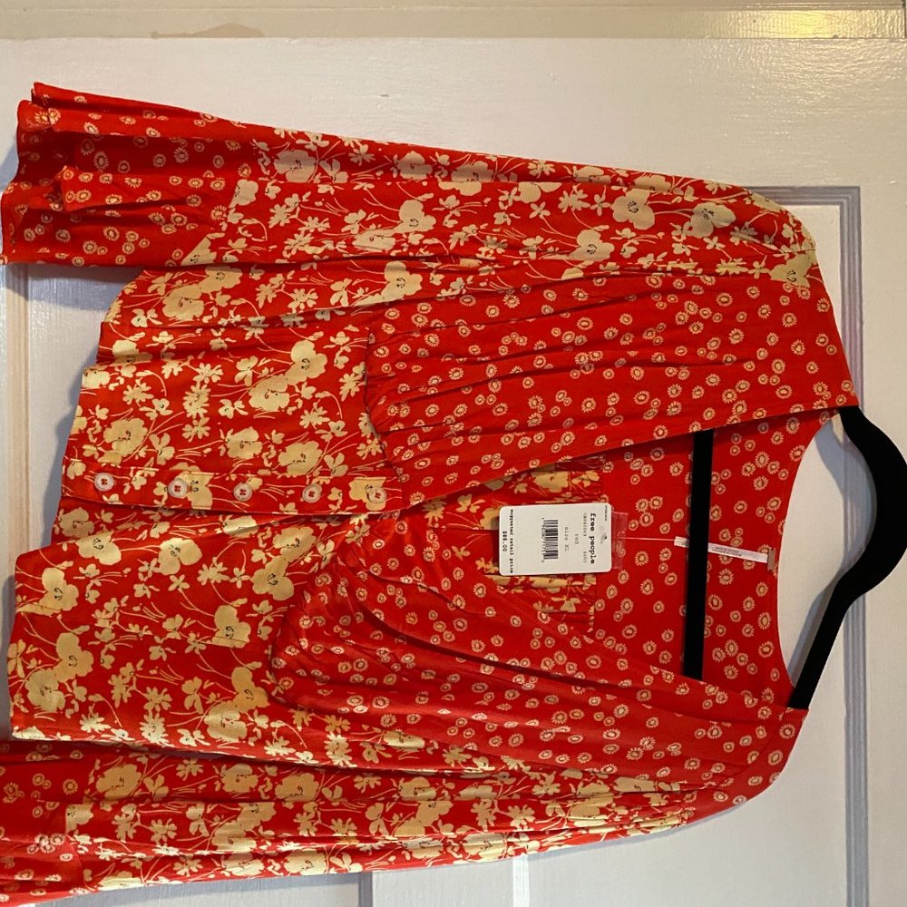 Free People Cute Red Crop Shirt - Super Super Cute